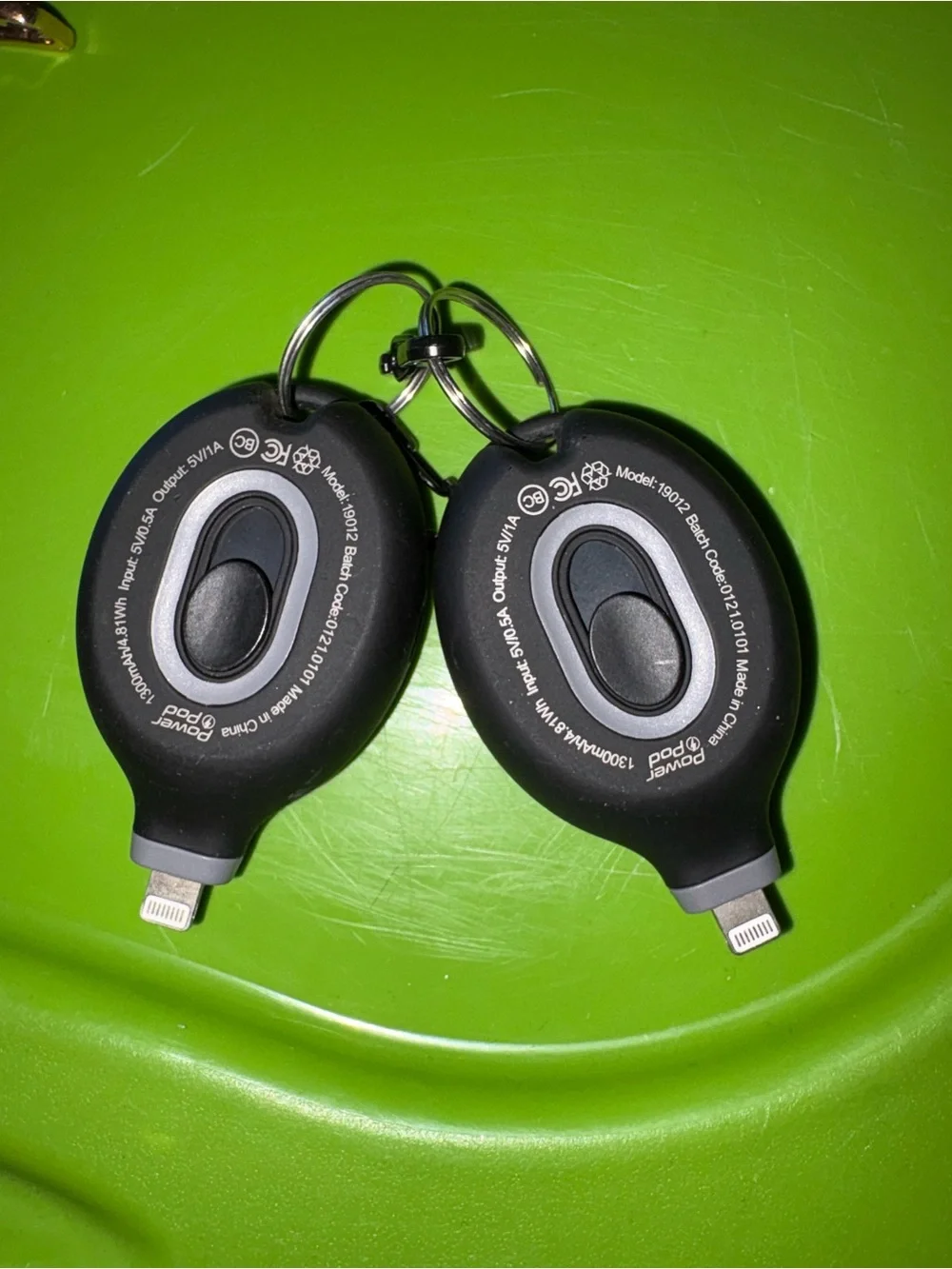 Pair of Portable Key Chain Chargers